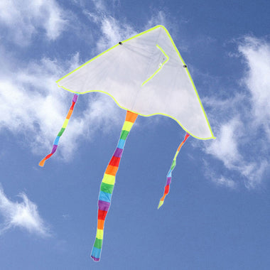 DIY White Kite With Rainbow Tails