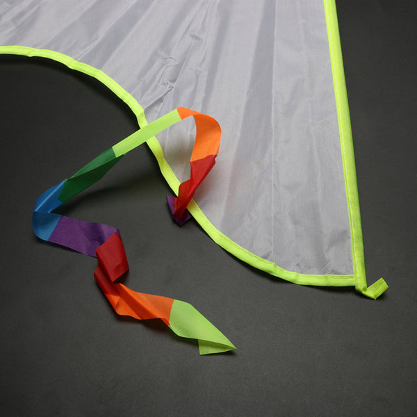DIY White Kite With Rainbow Tails