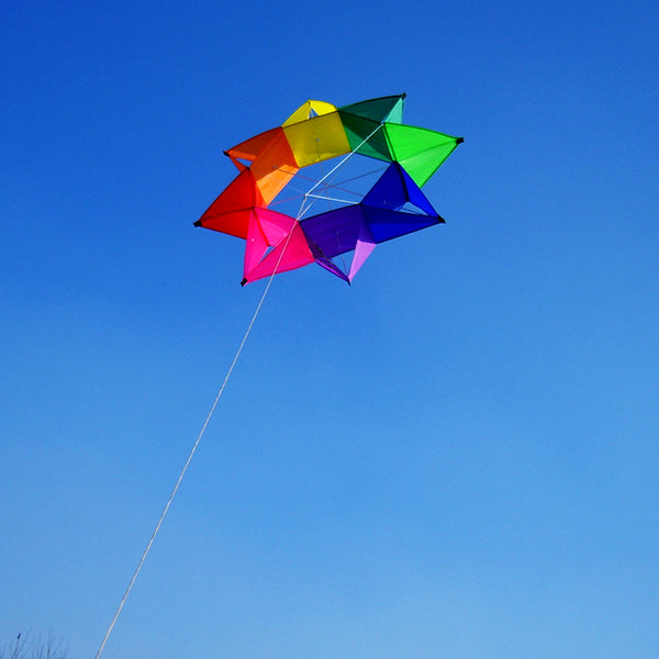 Rainbow Flower Shape Single Line Kite