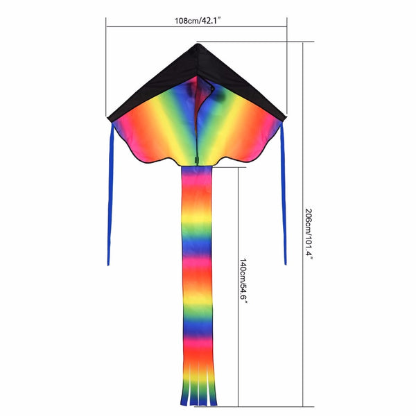 Rainbow Colored Kite With Tails