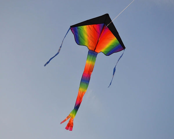 Rainbow Colored Kite With Tails