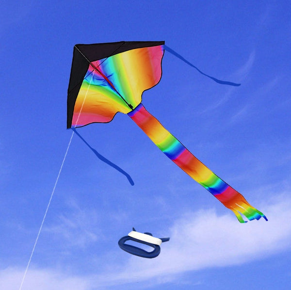 Rainbow Colored Kite With Tails