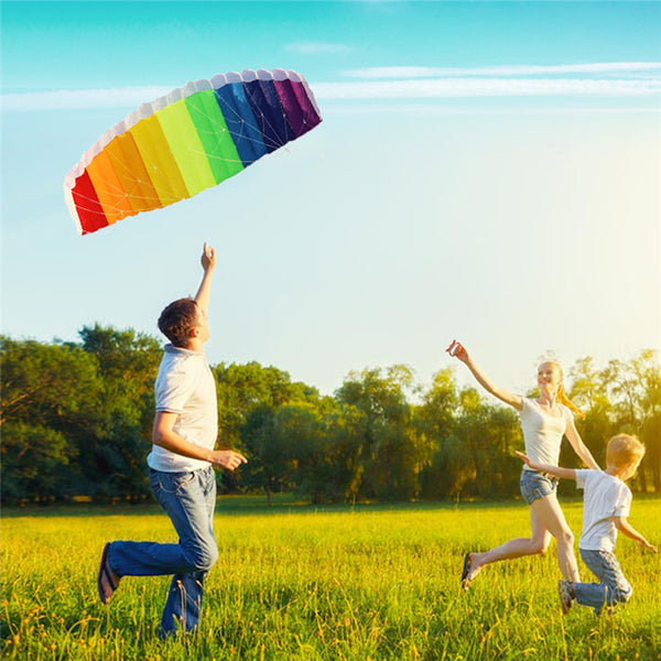 Power Stunt Rainbow Para-foil Parachute Beach Kite